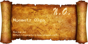 Nyemetz Olga névjegykártya